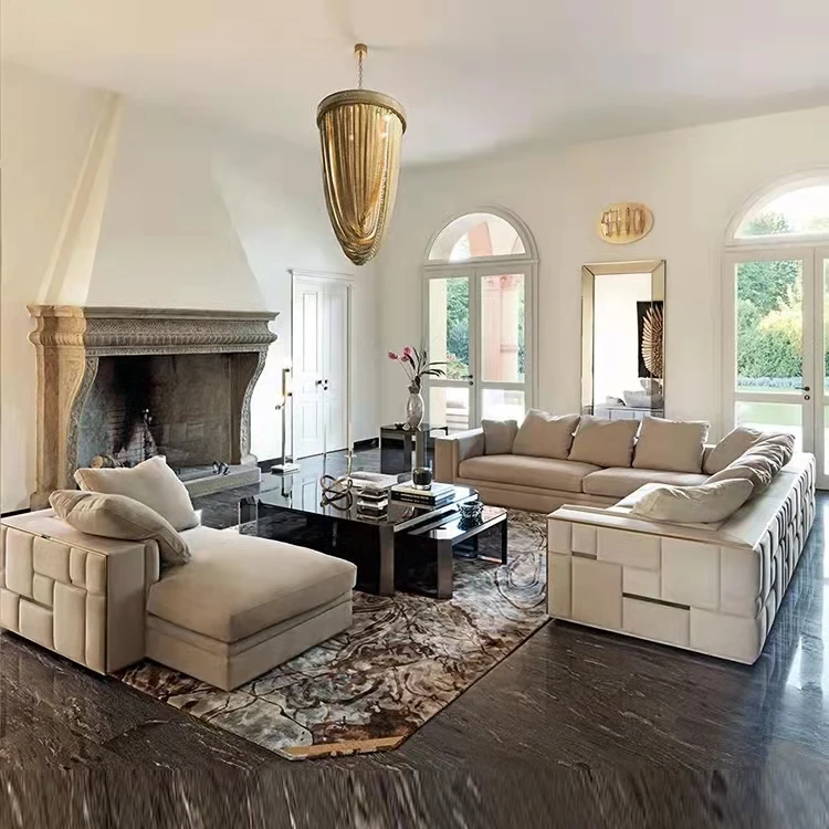 高級家具セクショナルコーナーソファ1 + 2 + 3高級家具セットイタリア